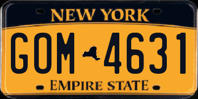 NY license plate GOM4631