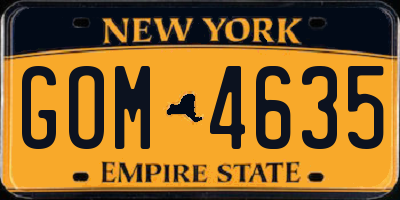 NY license plate GOM4635