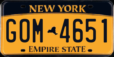 NY license plate GOM4651