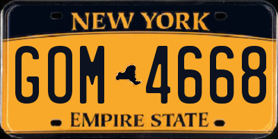 NY license plate GOM4668