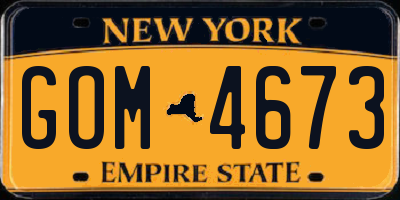 NY license plate GOM4673