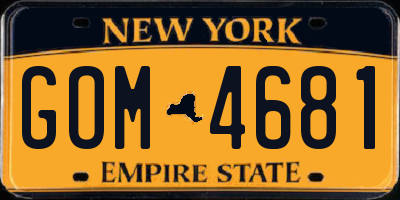 NY license plate GOM4681
