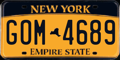 NY license plate GOM4689