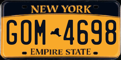 NY license plate GOM4698