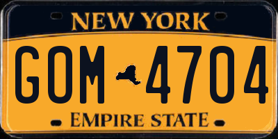 NY license plate GOM4704
