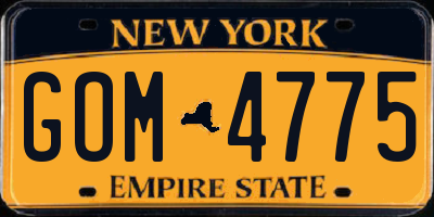 NY license plate GOM4775