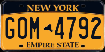 NY license plate GOM4792