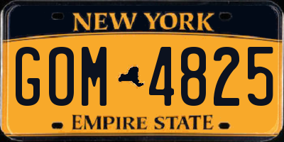 NY license plate GOM4825