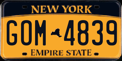NY license plate GOM4839