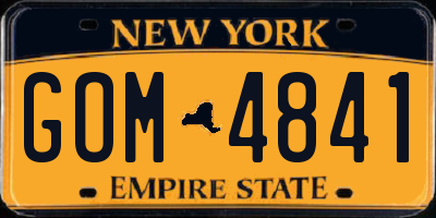 NY license plate GOM4841