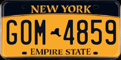 NY license plate GOM4859