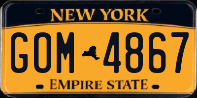 NY license plate GOM4867