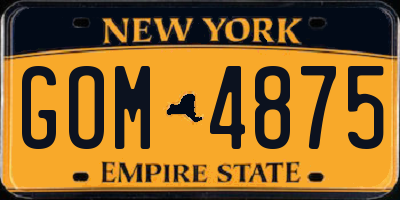 NY license plate GOM4875