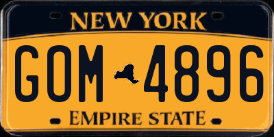 NY license plate GOM4896