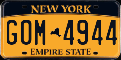 NY license plate GOM4944