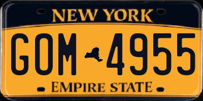 NY license plate GOM4955