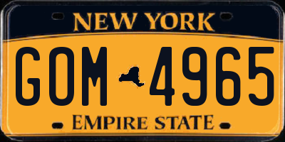 NY license plate GOM4965