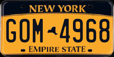 NY license plate GOM4968