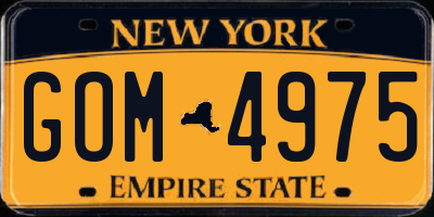 NY license plate GOM4975