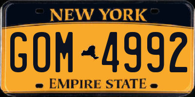 NY license plate GOM4992