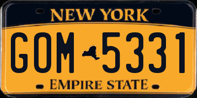 NY license plate GOM5331