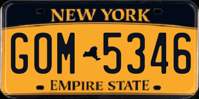 NY license plate GOM5346