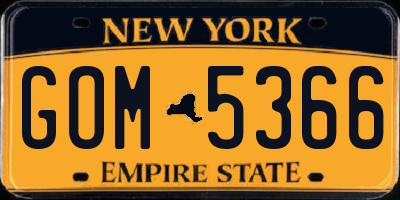NY license plate GOM5366