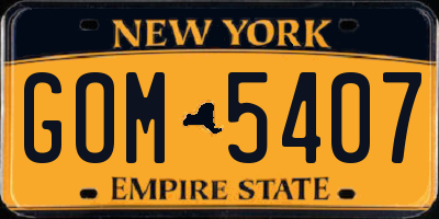 NY license plate GOM5407