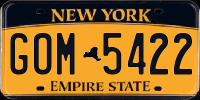 NY license plate GOM5422