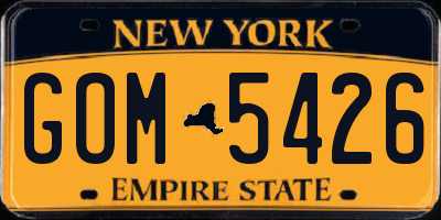 NY license plate GOM5426