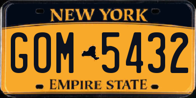 NY license plate GOM5432