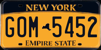 NY license plate GOM5452