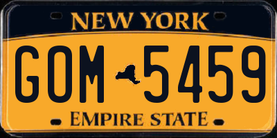 NY license plate GOM5459