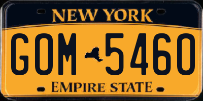 NY license plate GOM5460
