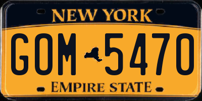 NY license plate GOM5470