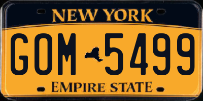 NY license plate GOM5499