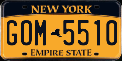 NY license plate GOM5510