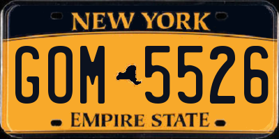 NY license plate GOM5526