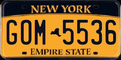 NY license plate GOM5536