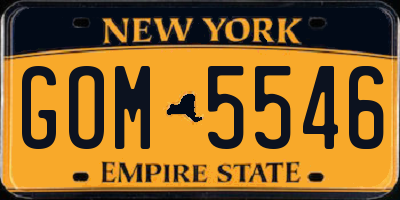 NY license plate GOM5546