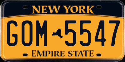 NY license plate GOM5547