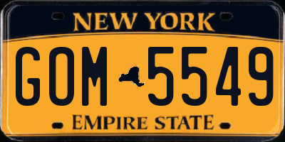 NY license plate GOM5549