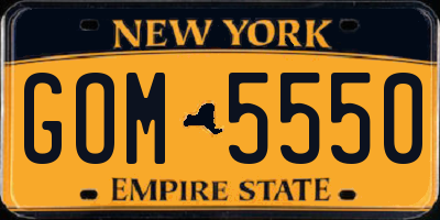 NY license plate GOM5550