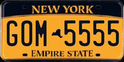 NY license plate GOM5555