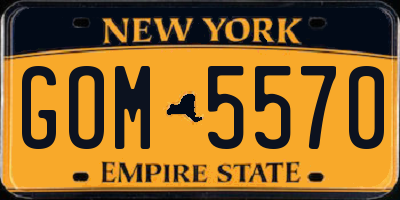 NY license plate GOM5570
