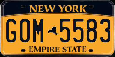 NY license plate GOM5583