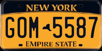 NY license plate GOM5587