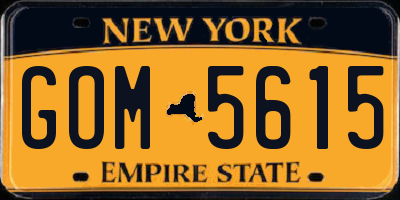 NY license plate GOM5615