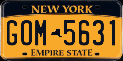 NY license plate GOM5631