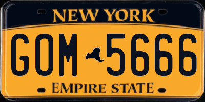 NY license plate GOM5666